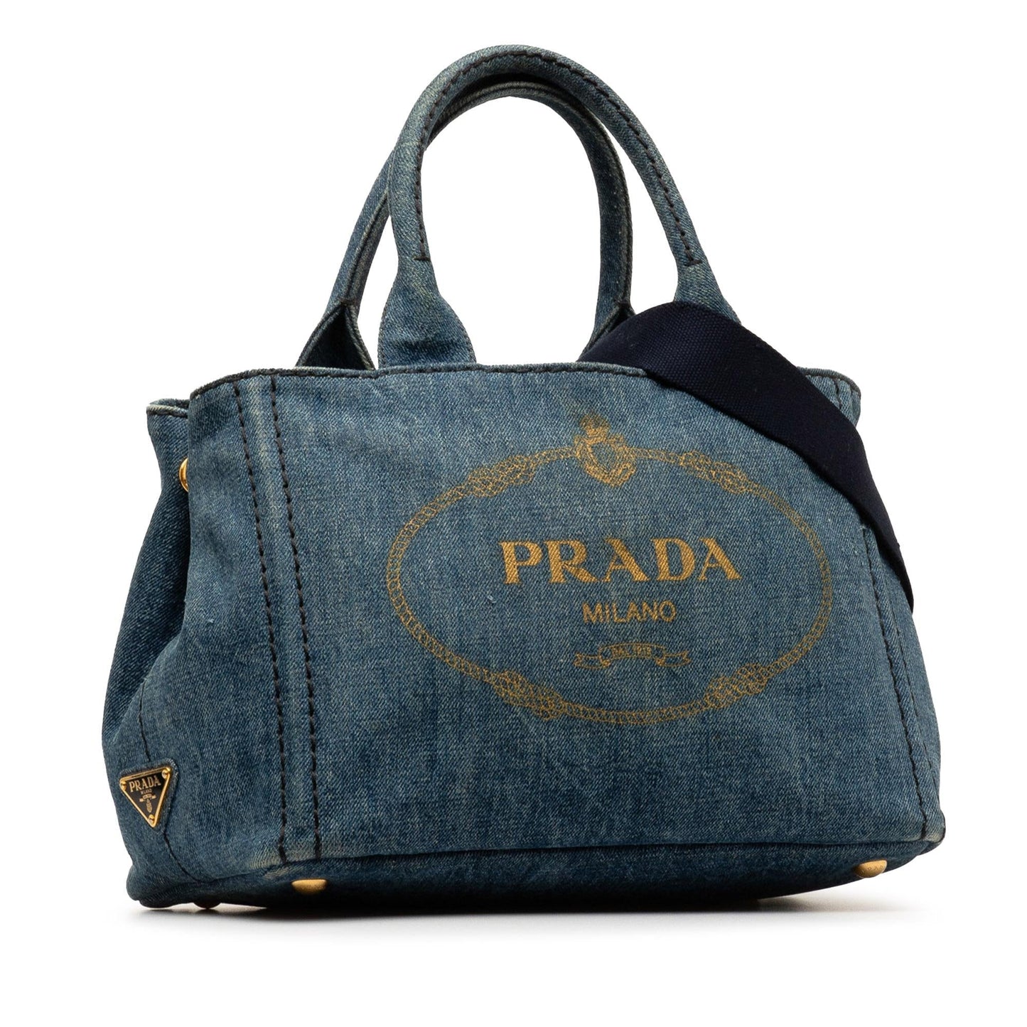 Prada Canapa Satchel Shg Ozrubr Denim Logo Satchel Bag