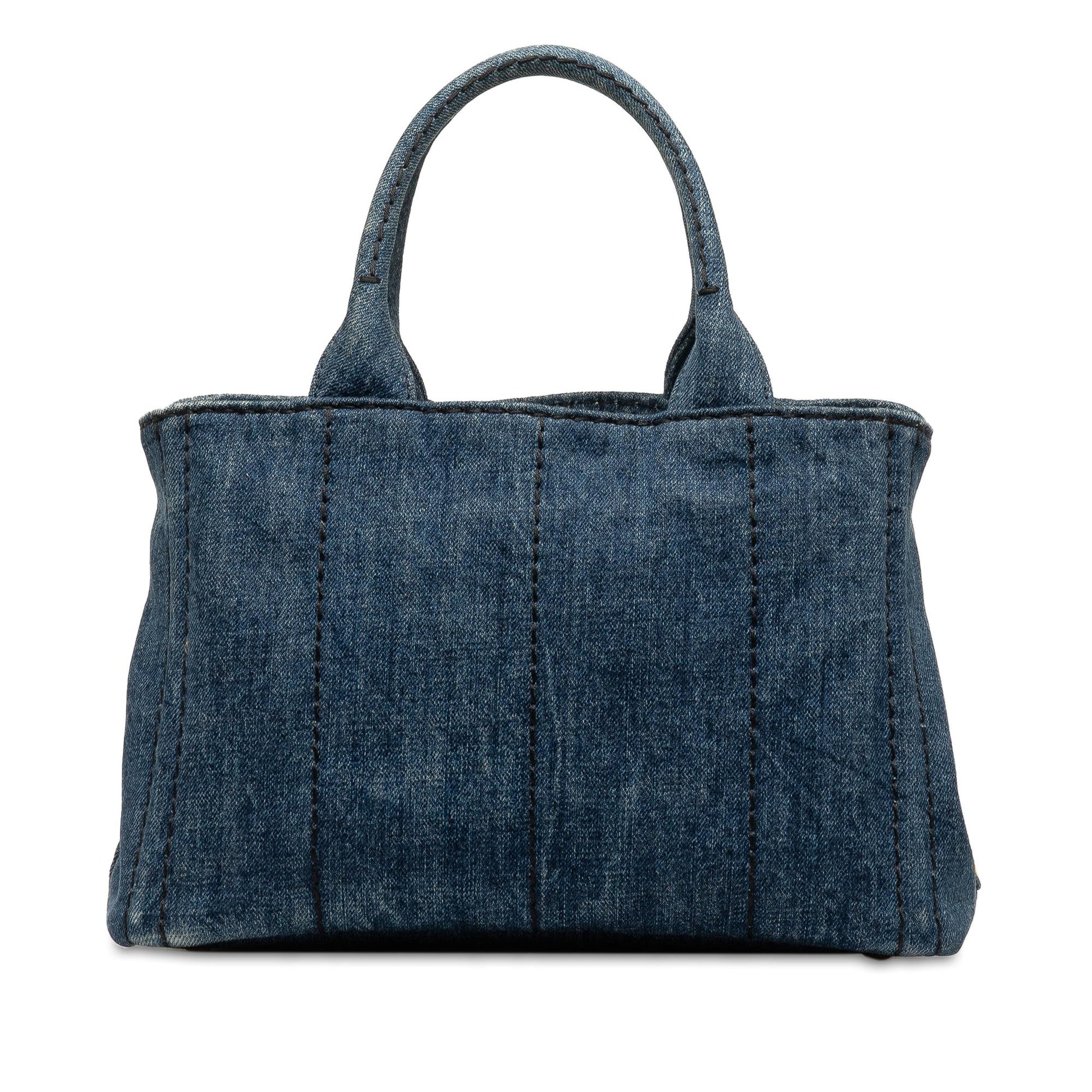 Prada Canapa Satchel Shg Retvcf Denim Logo Satchel Bag