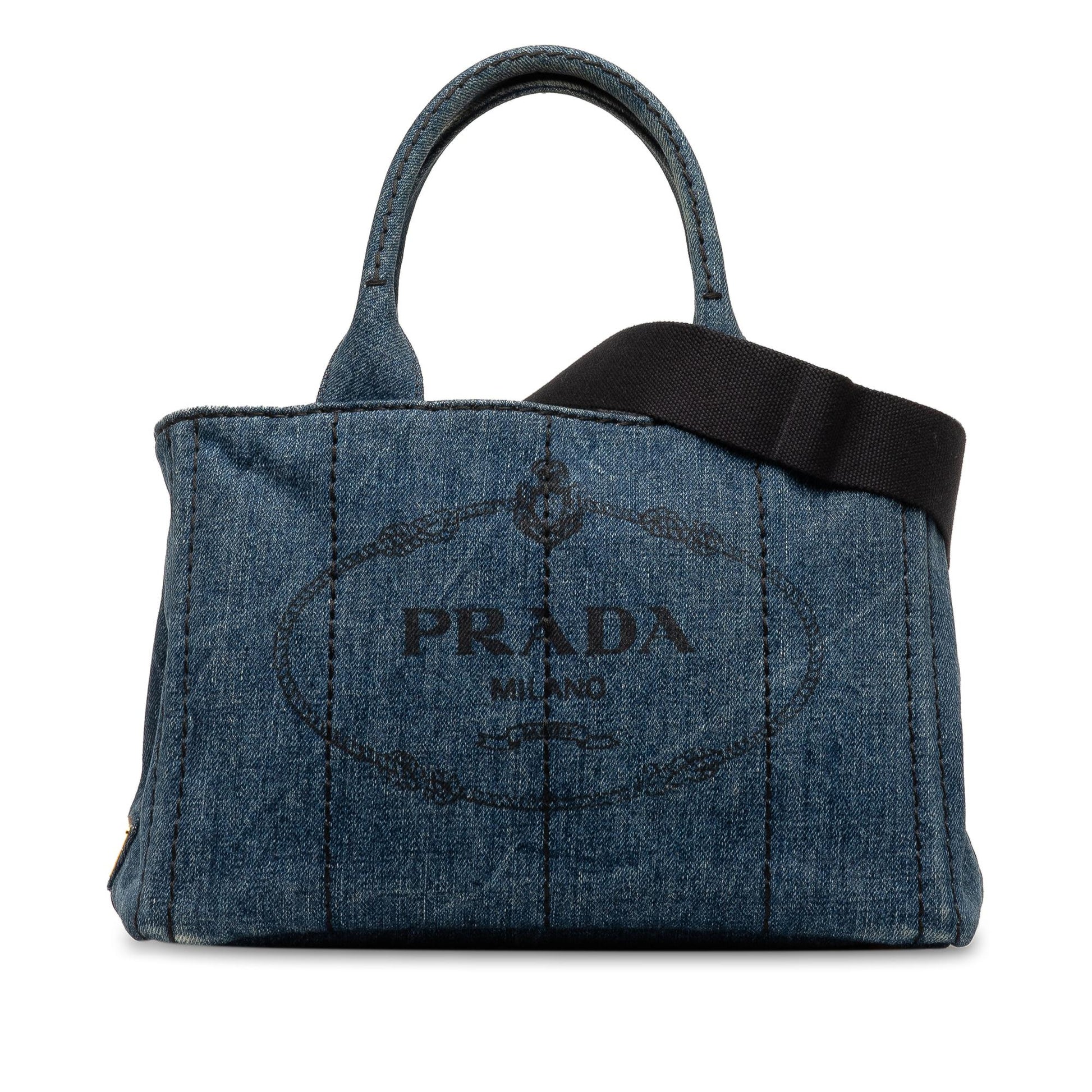 Prada Canapa Satchel Shg Retvcf Denim Logo Satchel Bag