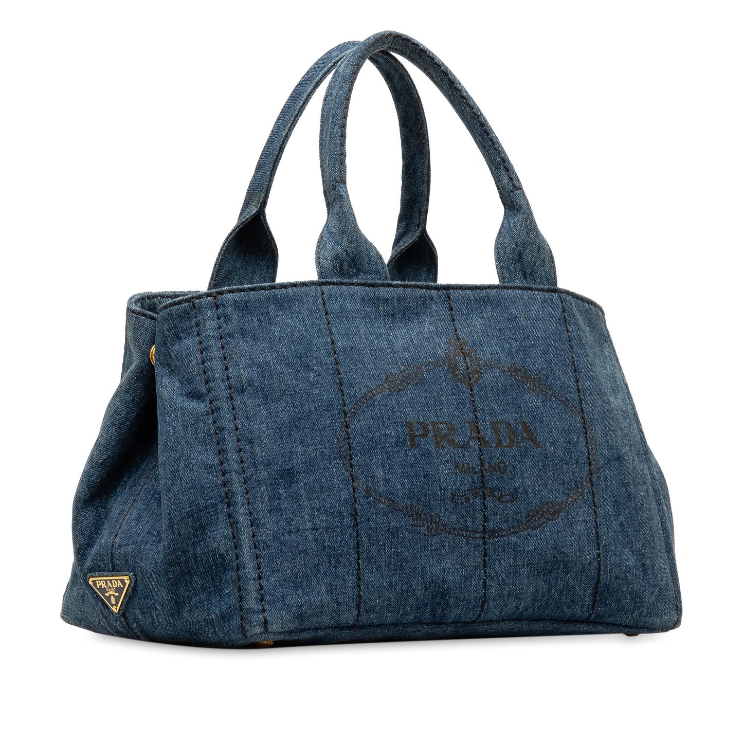 Prada Canapa Satchel Shg Eimz7I Denim Logo Satchel Bag