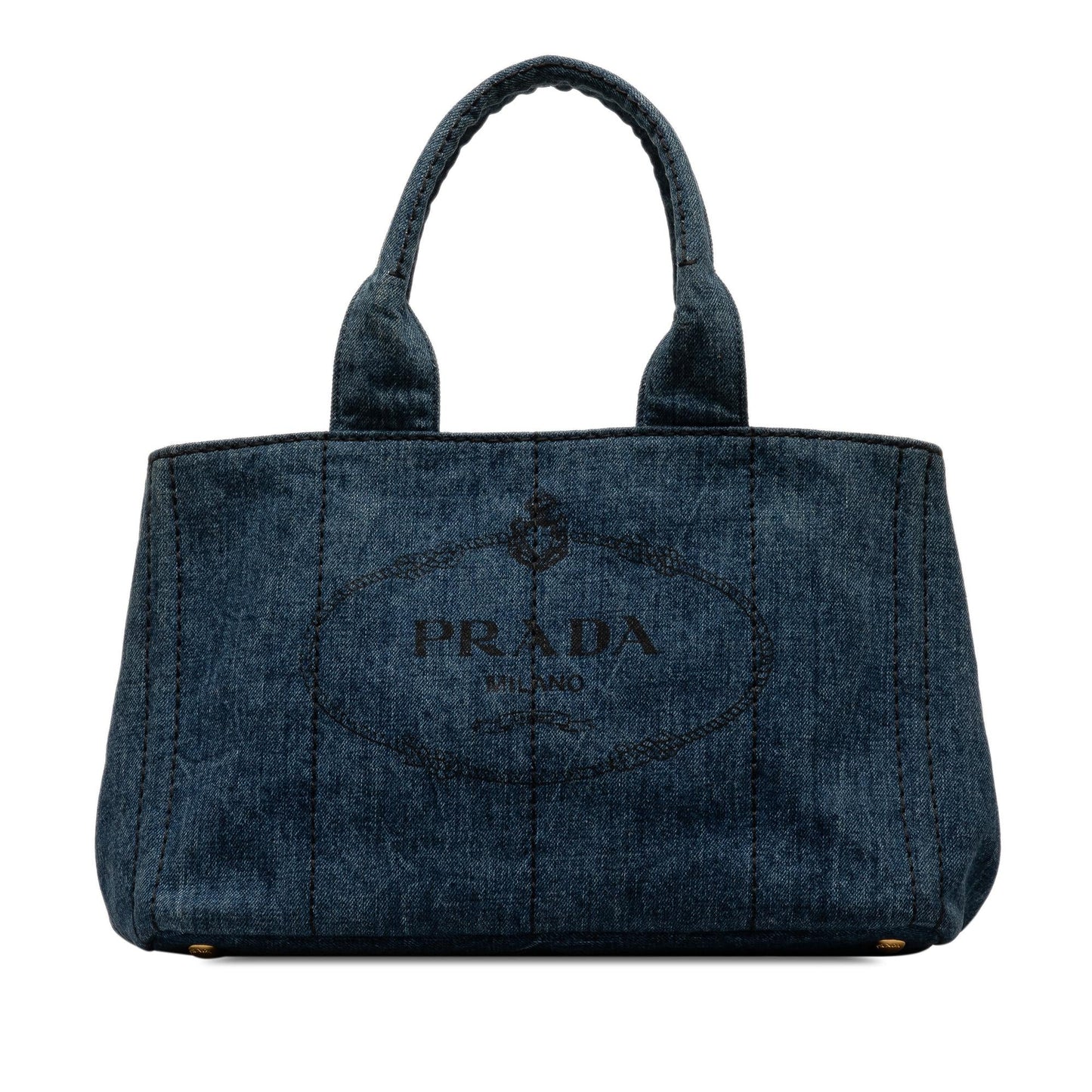 Prada Canapa Satchel Shg Zkv8Iu Denim Logo Satchel Bag