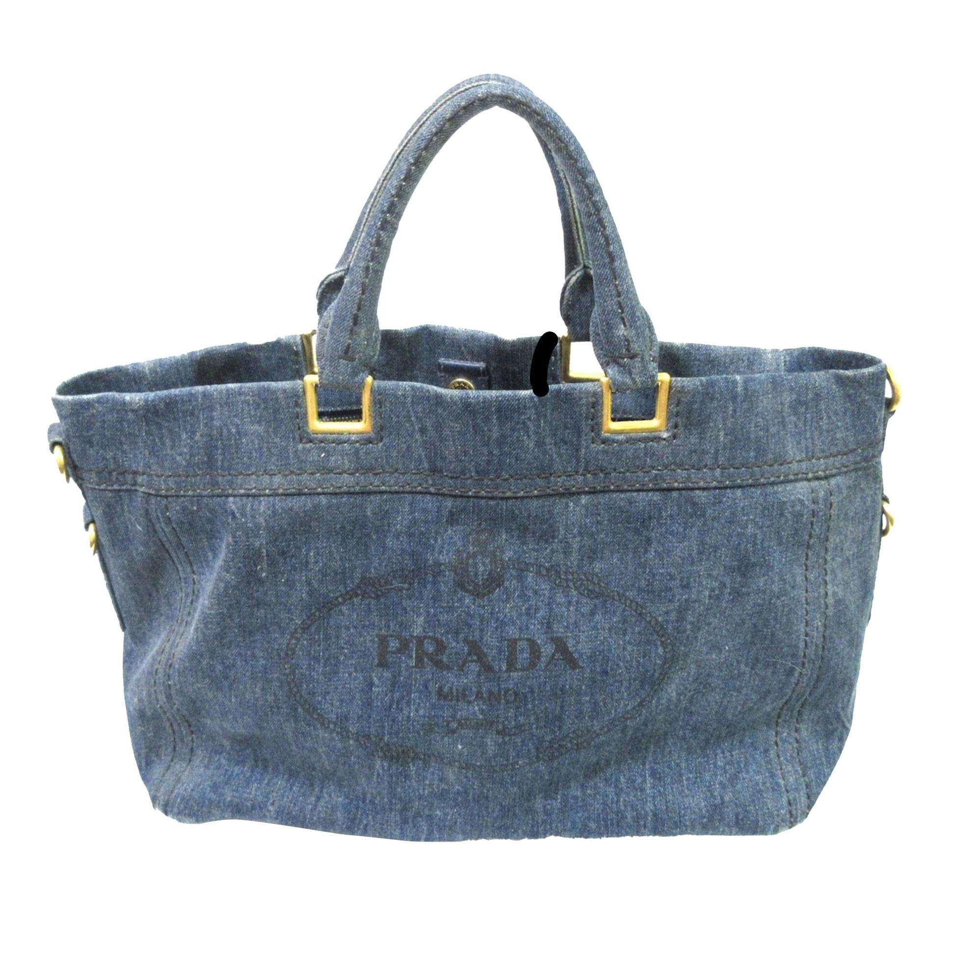 Prada Canapa Satchel Shg 95Fgvv Denim Logo Satchel Bag
