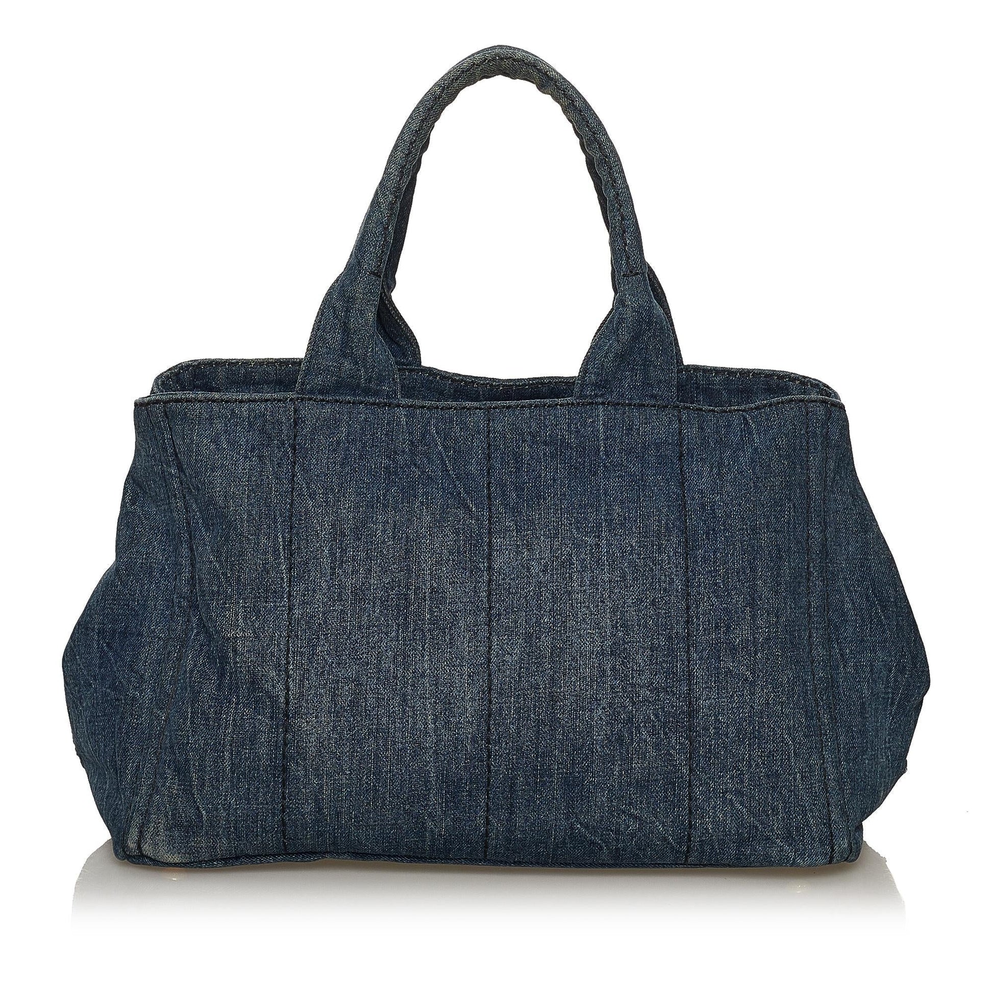 Prada Canapa Tote Bag Shg Denim Logo Bag Shg 29654
