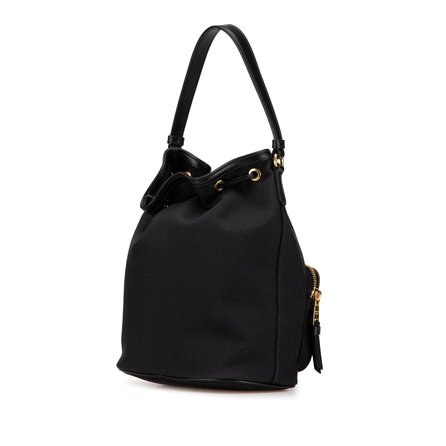 Prada Canapa Duet Bag Logo Bucket Shoulder Bag