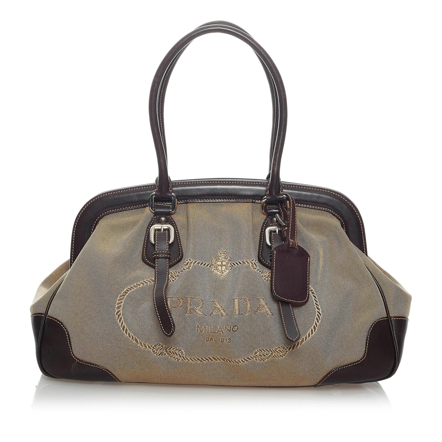 Prada Canapa Frame Handbag Shg Logo Satchel Bag Handbag Shg 29755