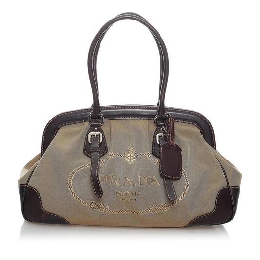 Prada Canapa Frame Handbag Shg Logo Satchel Bag Handbag Shg 29755