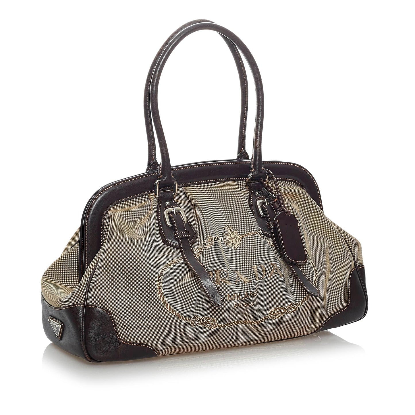Prada Canapa Frame Handbag Shg Logo Satchel Bag Handbag Shg 29755