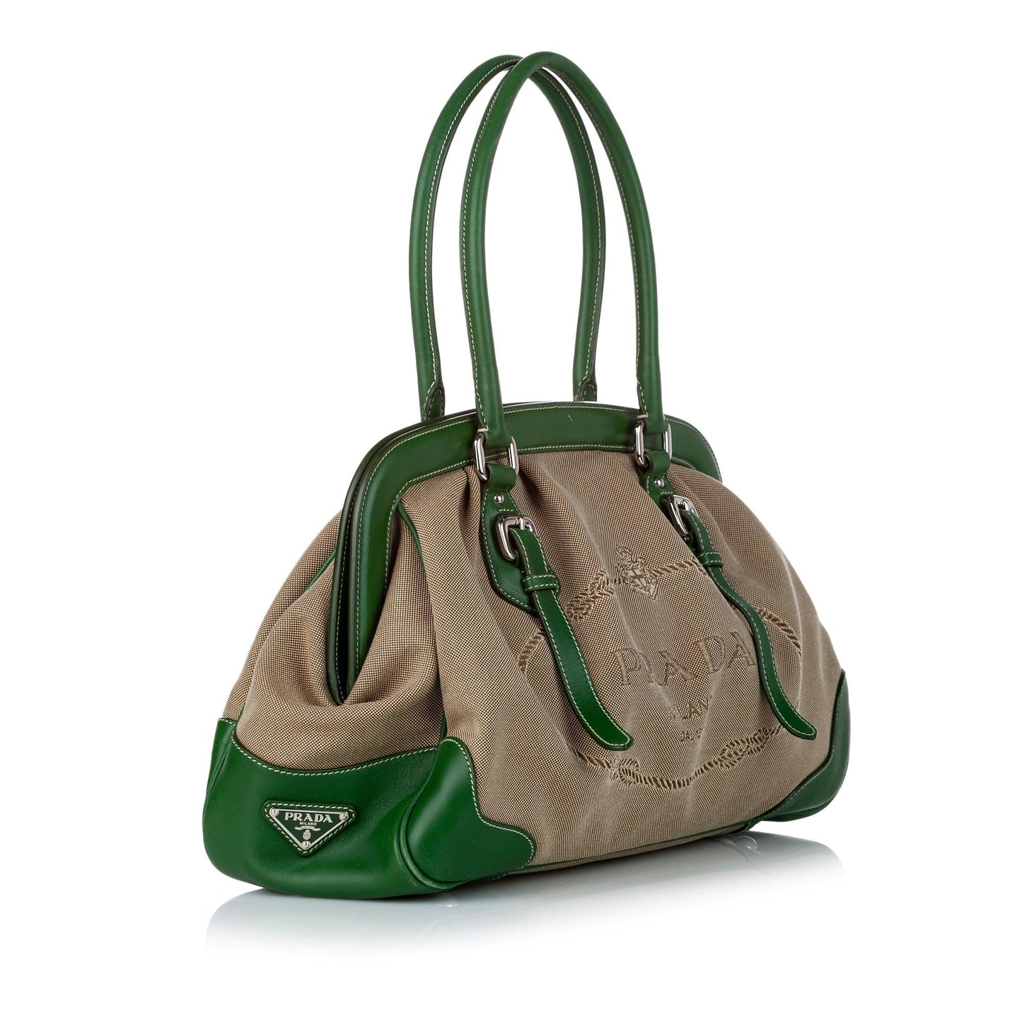 Prada Canapa Frame Handbag Shg Logo Satchel Bag Handbag Shg 30994