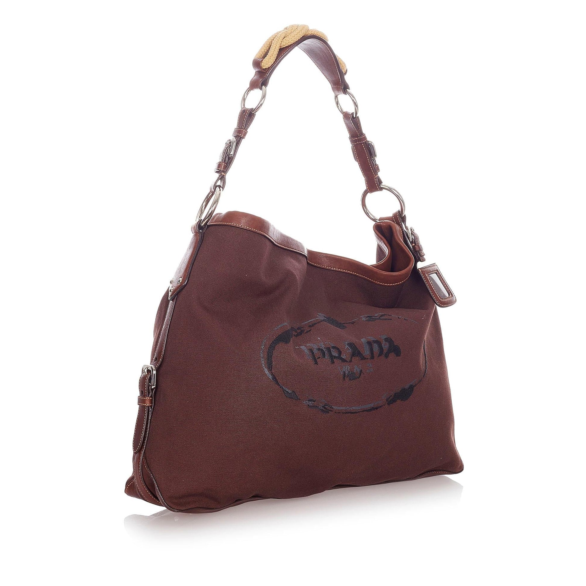 Prada Canapa Shoulder Bag Shg Nylon Logo