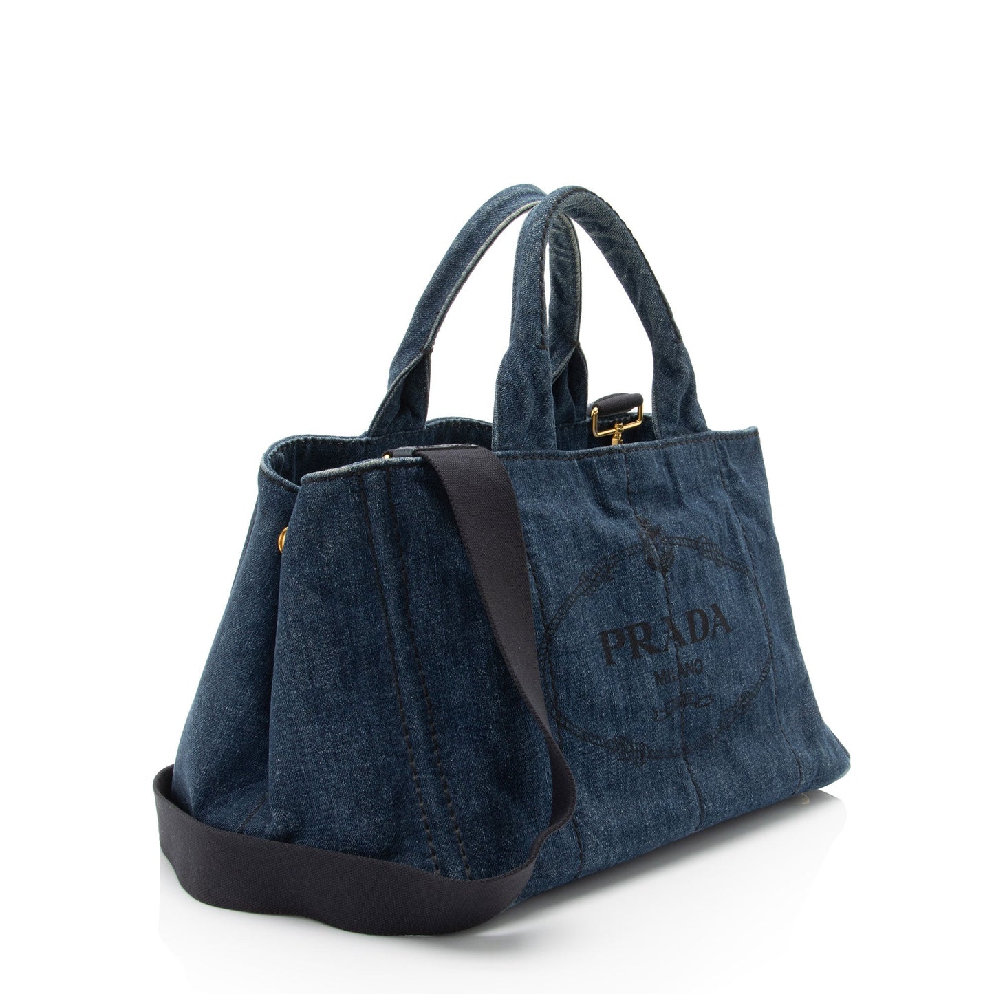 Prada Canapa Shopping Tote Shf Eacns9 Logo Tote Bag