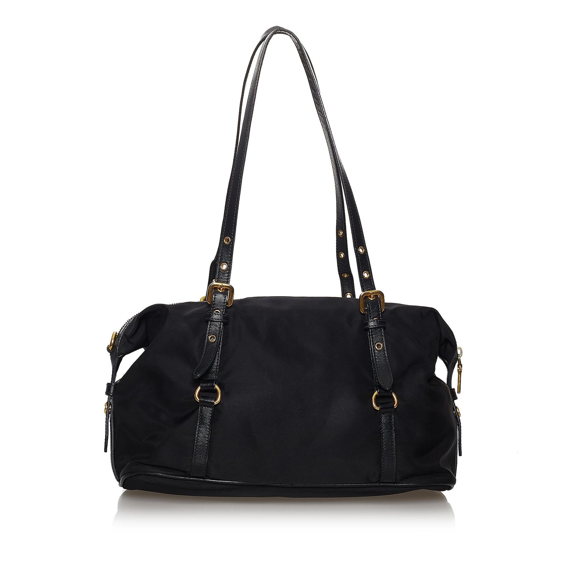 Prada Canapa Tessuto Shoulder Bag Shg Logo