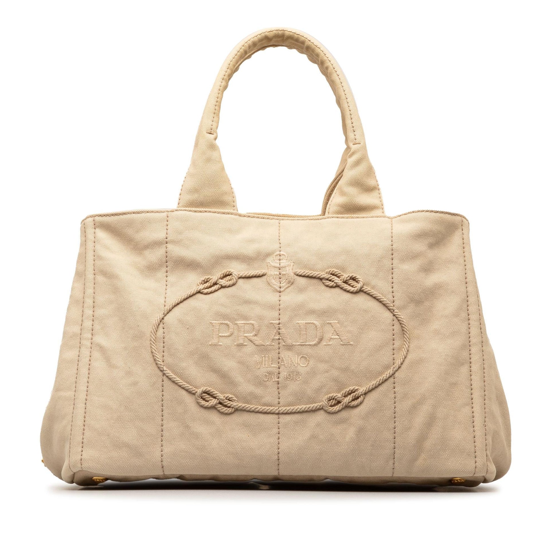 Prada Canapa Tote Shg Ysjwdy Logo Tote Bag