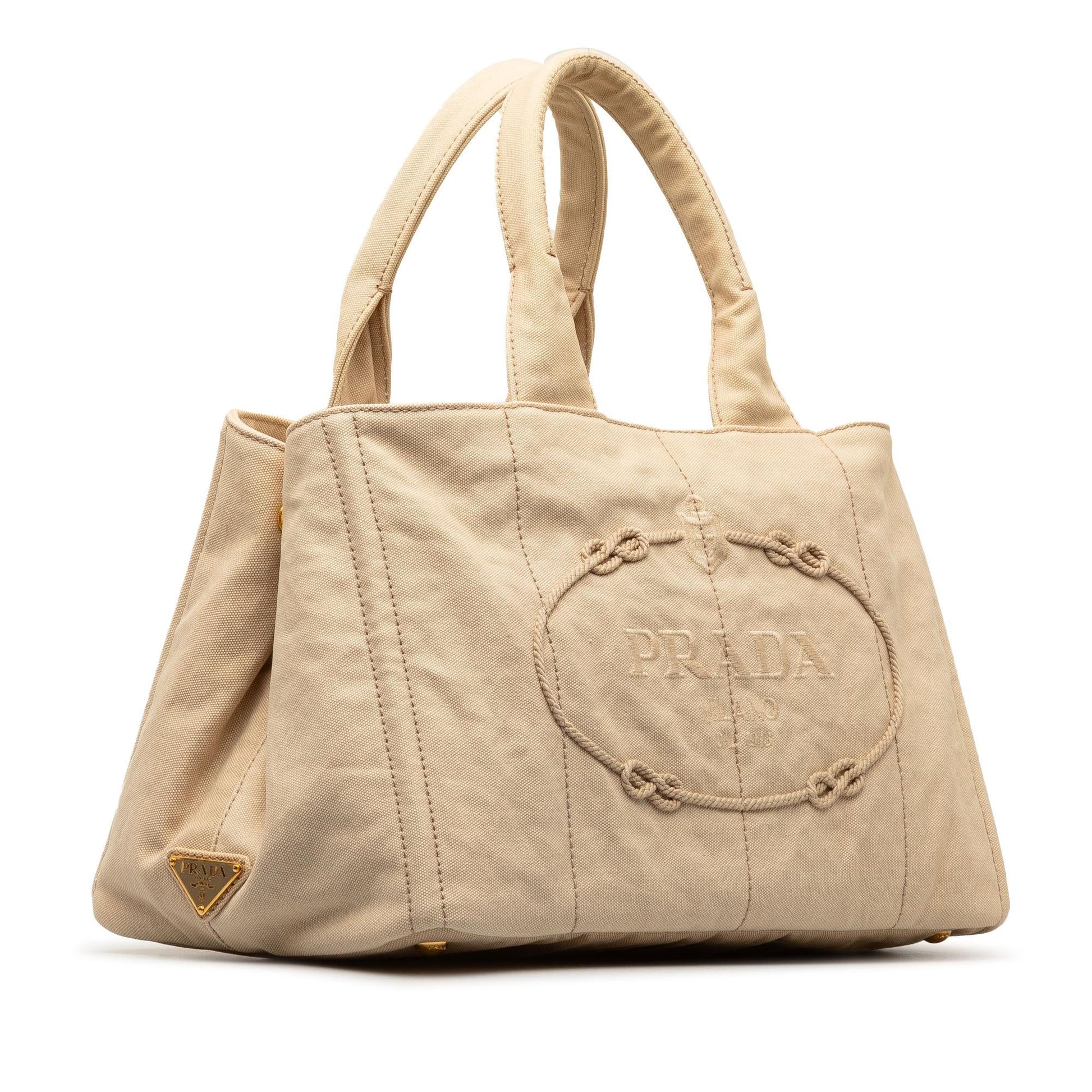 Prada Canapa Tote Shg Ysjwdy Logo Tote Bag