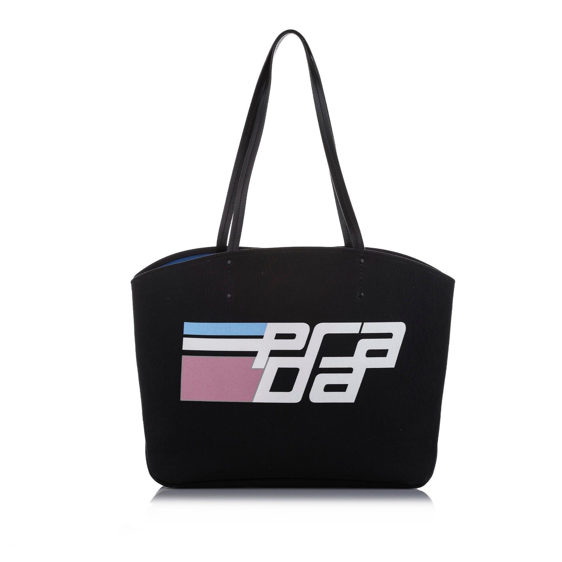 Prada Canapa Racing Shopping Tote Canvas Logo Tote Bag