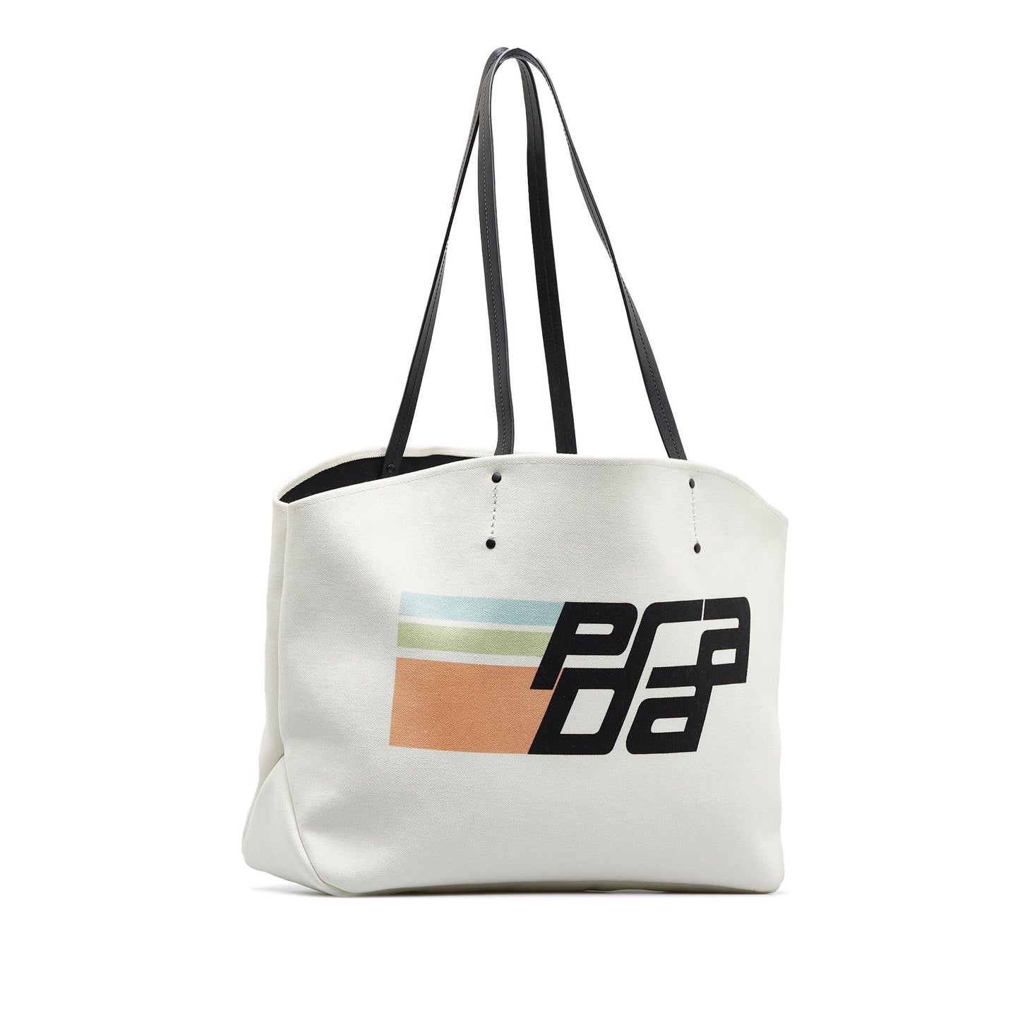 Prada Canapa Racing Shopping Tote Logo Tote Bag Shopping Tote 1