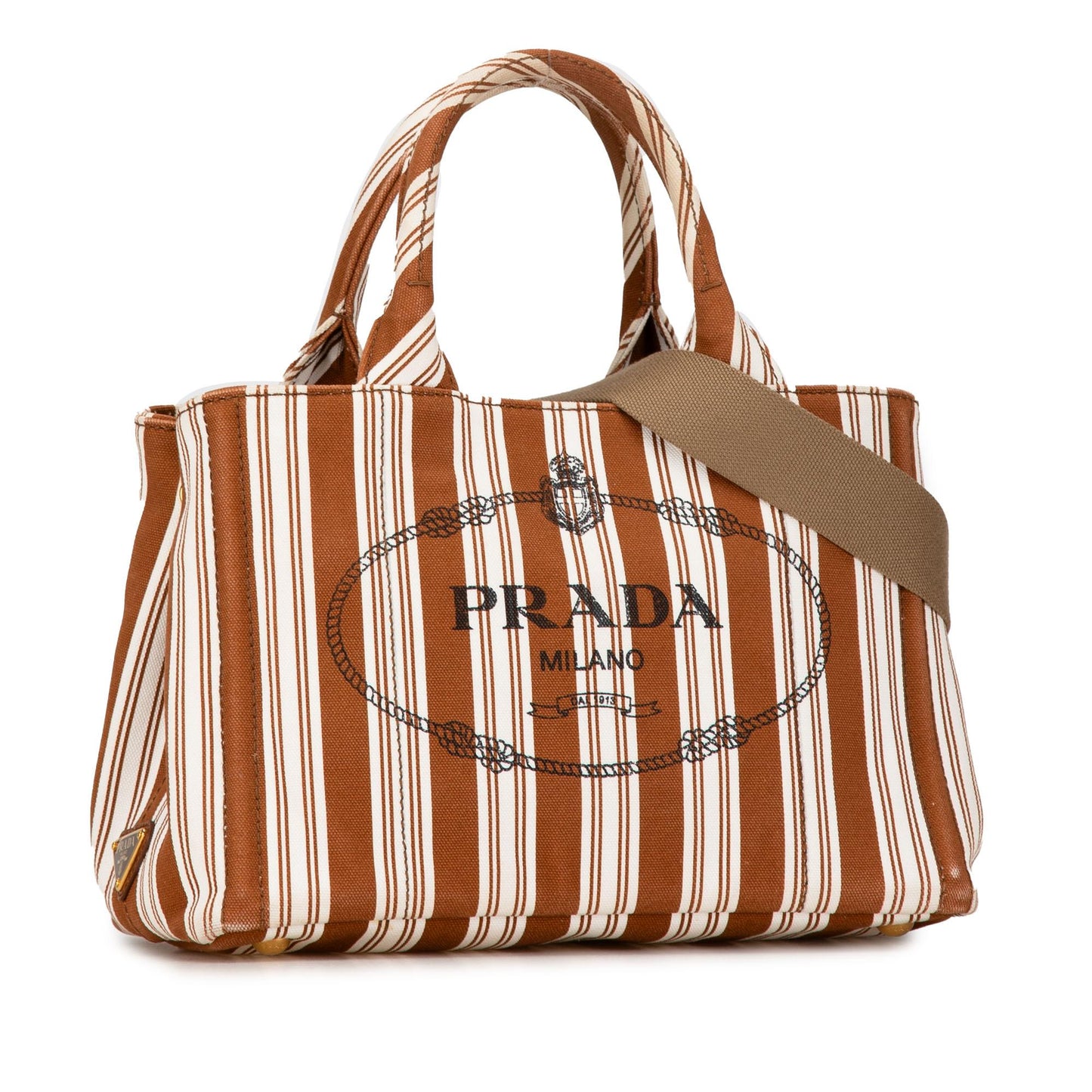 Prada Canapa Righe Satchel Shg Pdhwgp Logo Satchel Bag