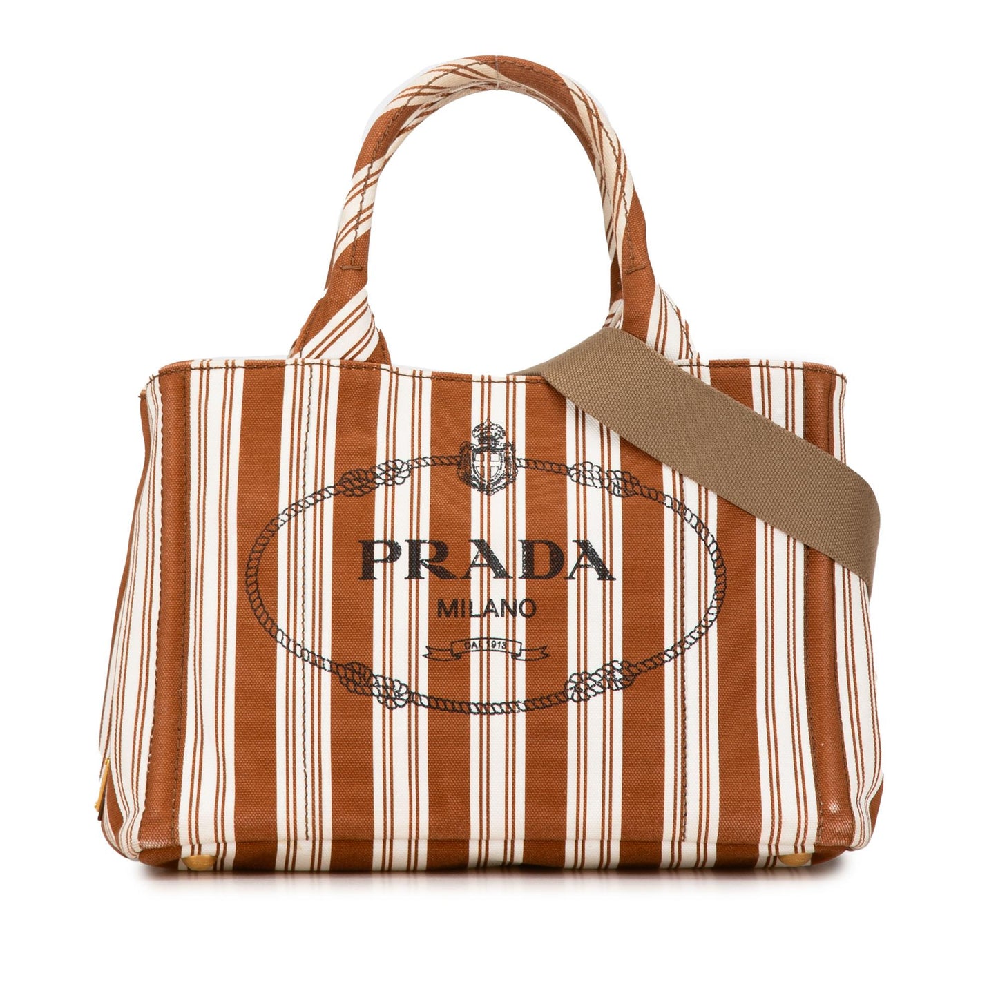 Prada Canapa Righe Satchel Shg Cskomx Logo Satchel Bag