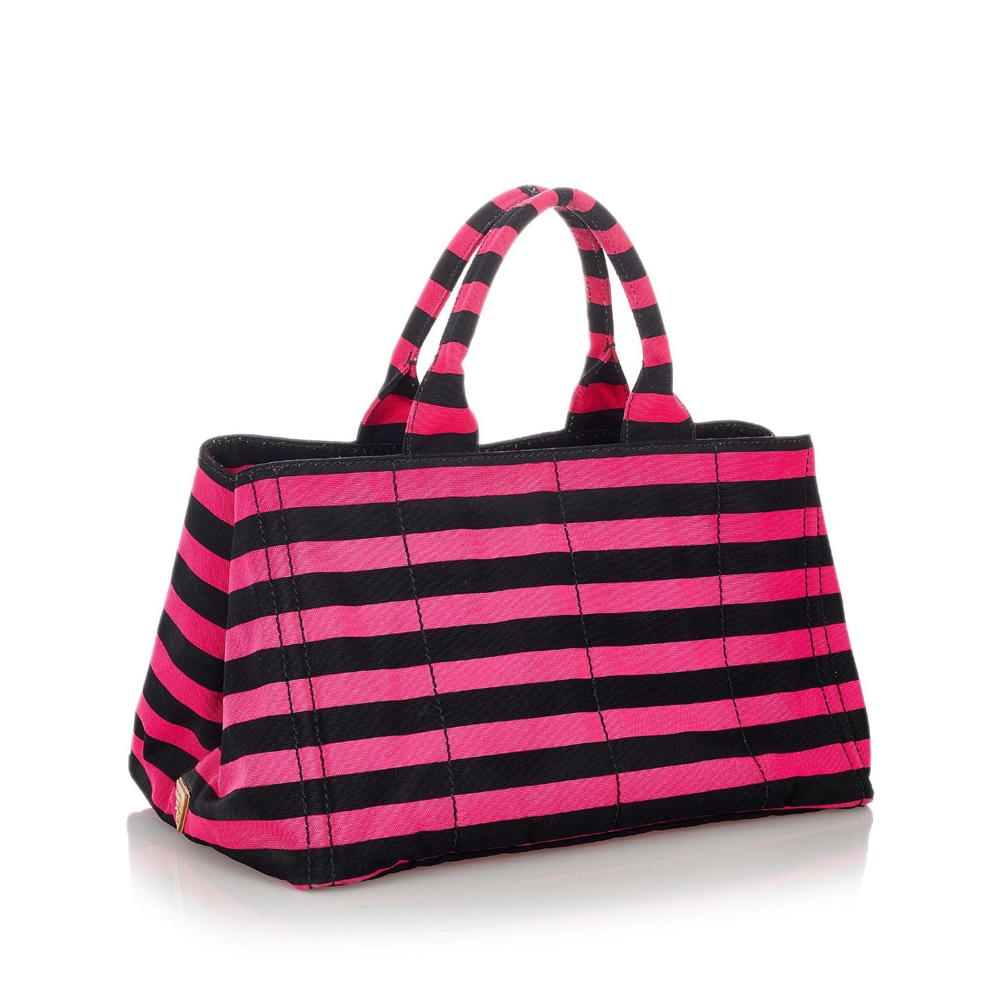Prada Canapa Righe Stripe Tote Bag Shg