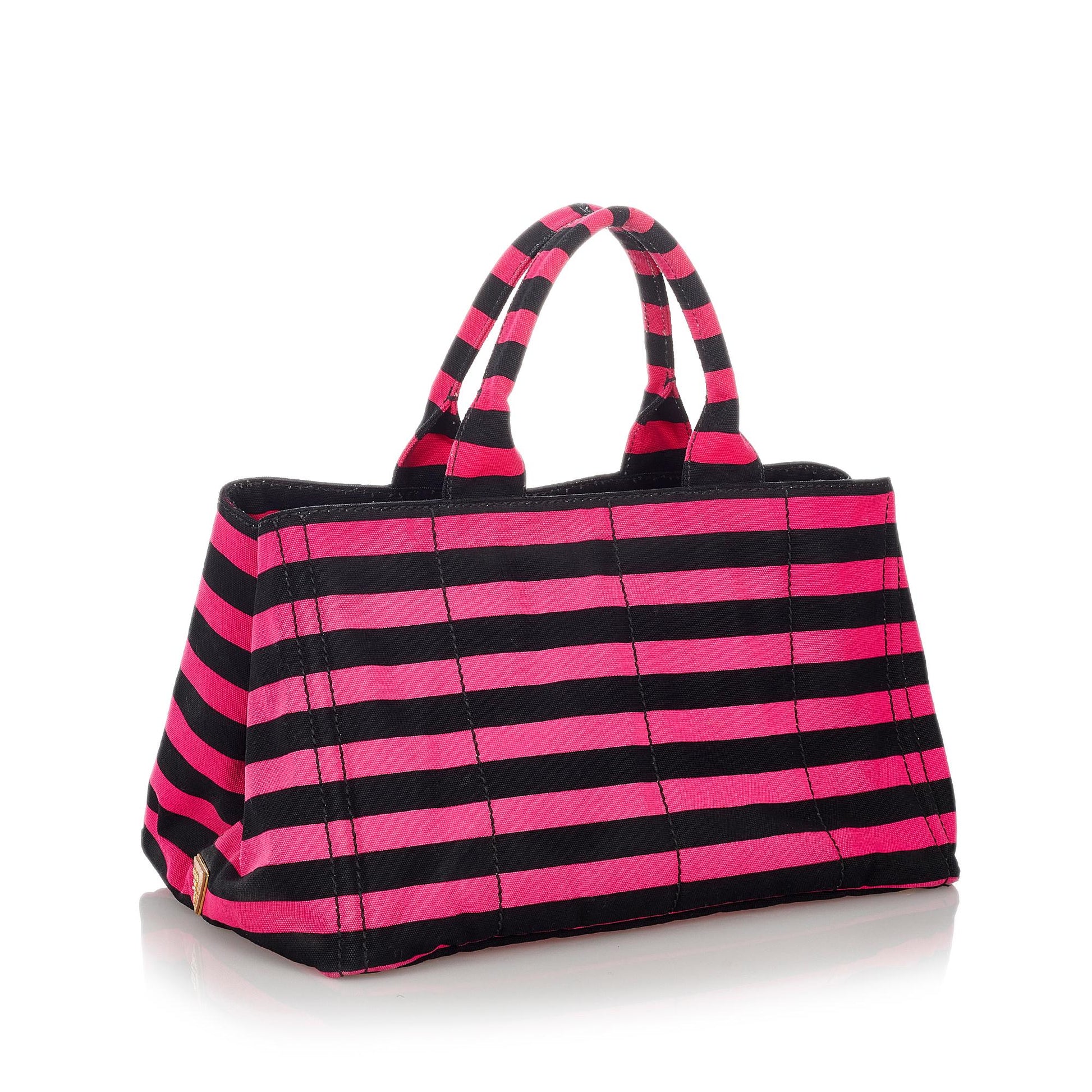 Prada Canapa Righe Stripe Tote Bag Shg