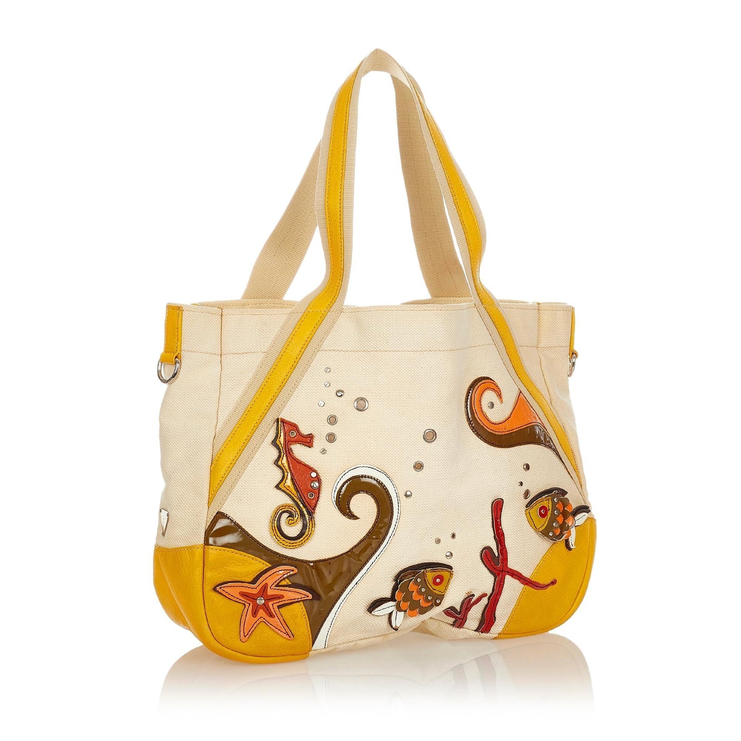 Prada Canapa Sea Life Tote Bag Shg Shoulder Bag