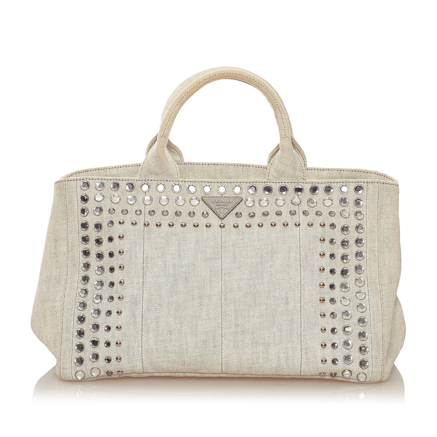 Prada Canapa Studded Satchel Shg Canvas Satchel Bag Satchel Shg 28075