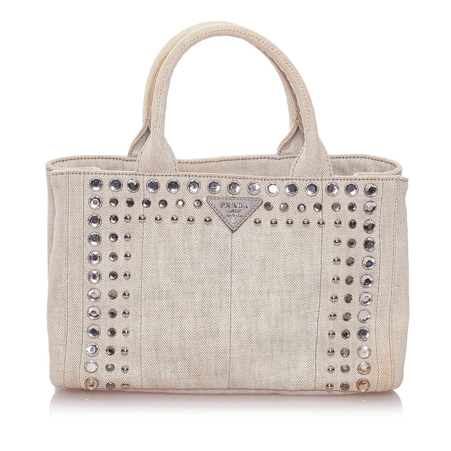 Prada Canapa Studded Satchel Shg Canvas Satchel Bag Satchel Shg 28199