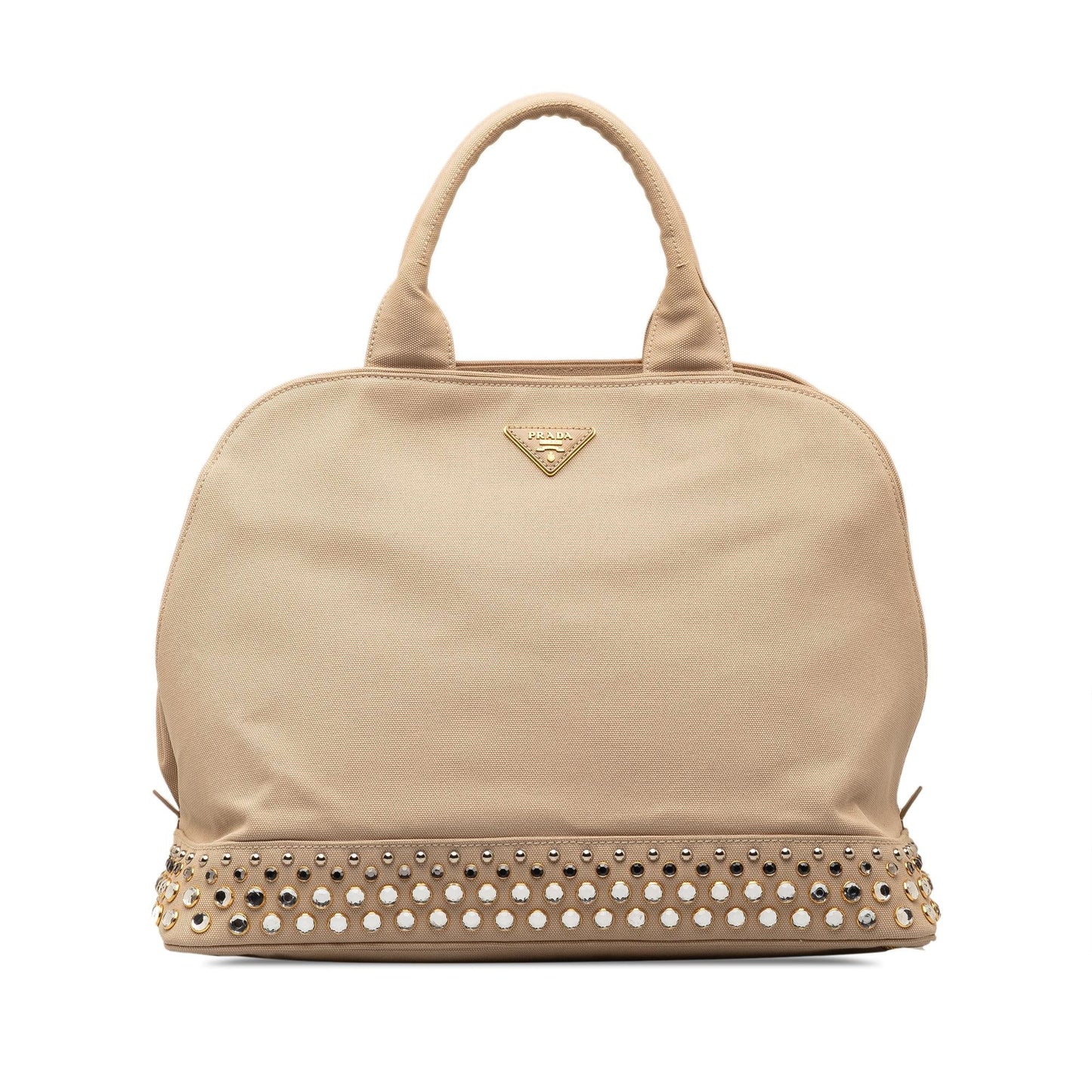 Prada Canapa Studded Dome Shopping Tote Tote Bag