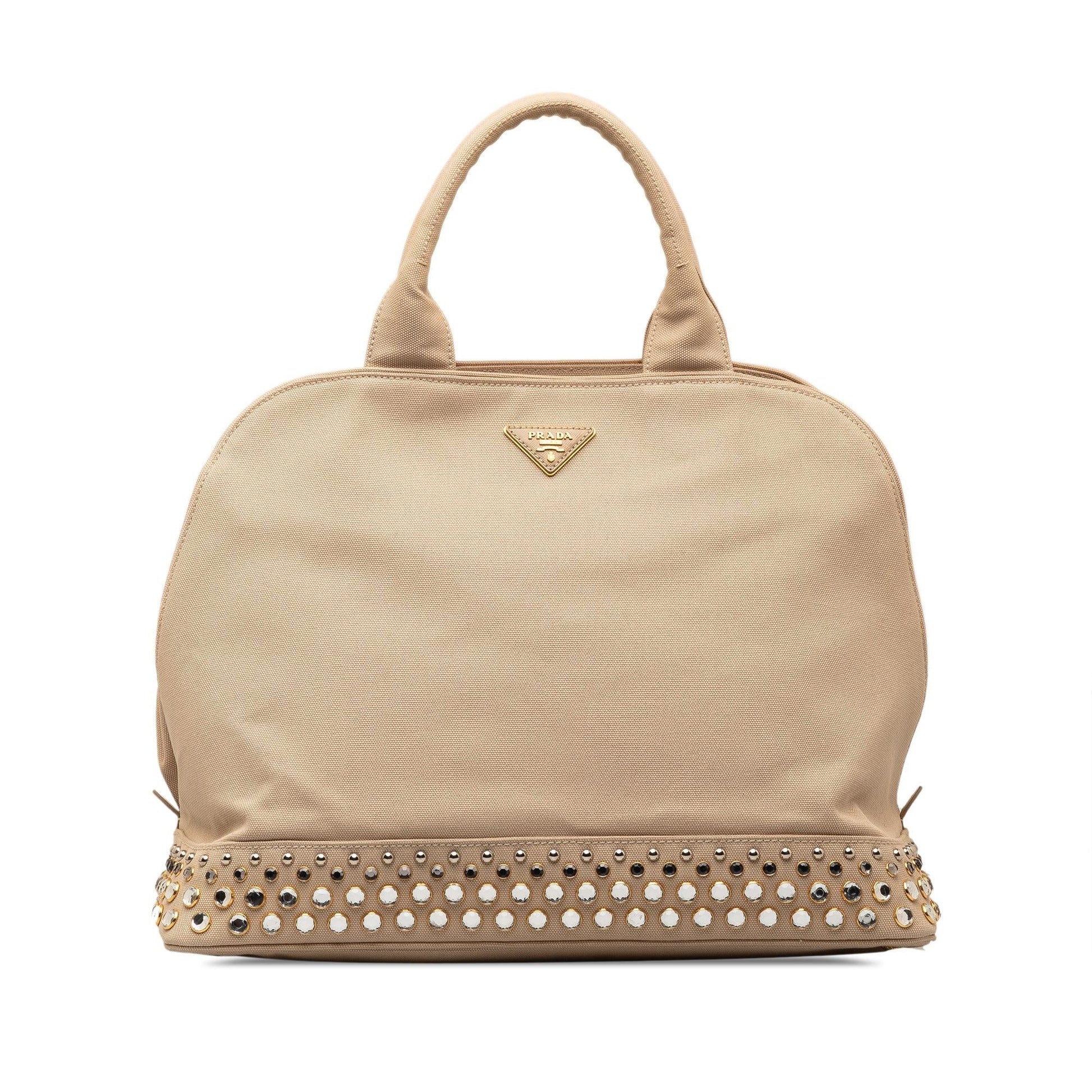 Prada Canapa Studded Dome Shopping Tote Tote Bag Tote Shg 6A5Qh2