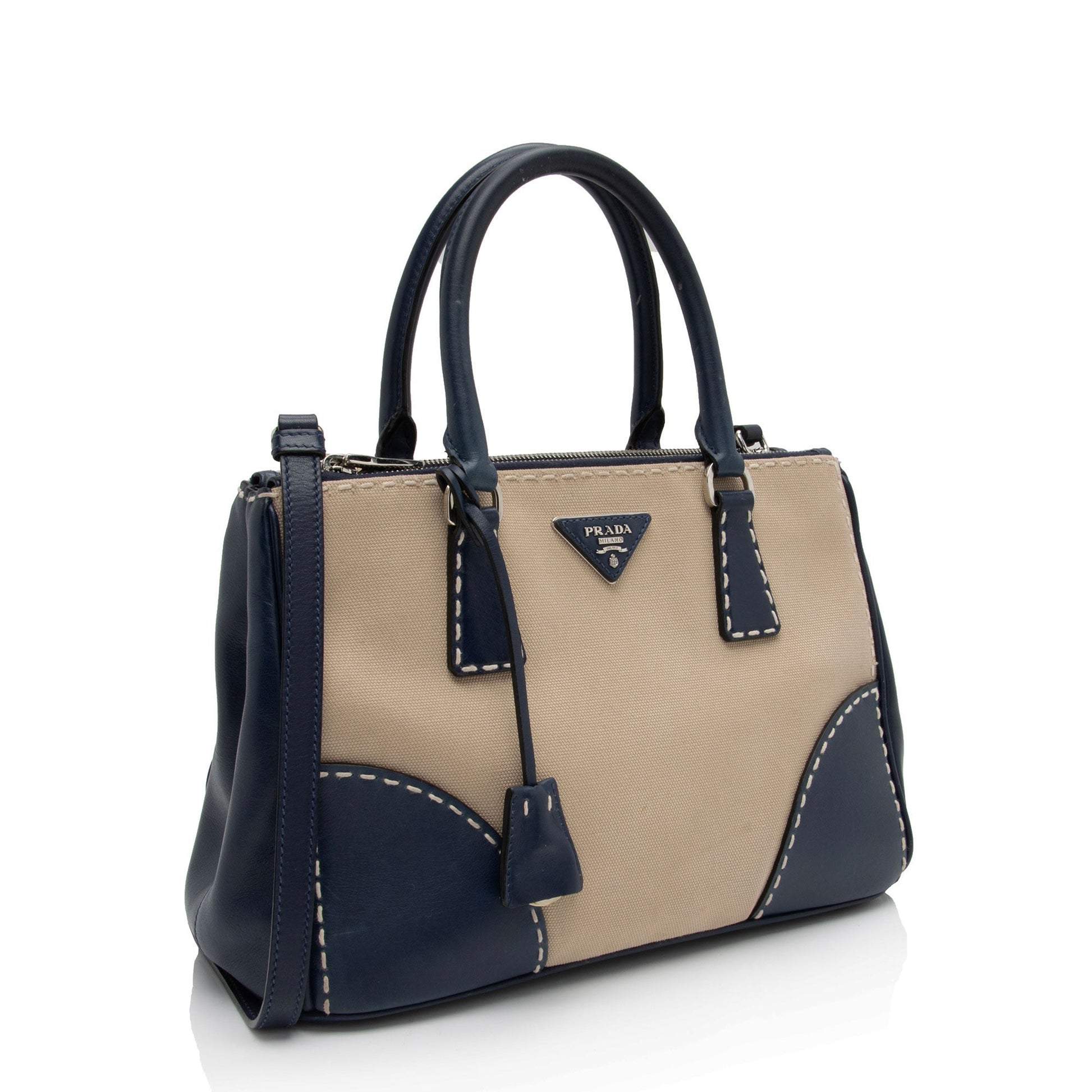 Prada Calfskin Stitch City Tote Shf Fzlxxk Canvas Tote Bag