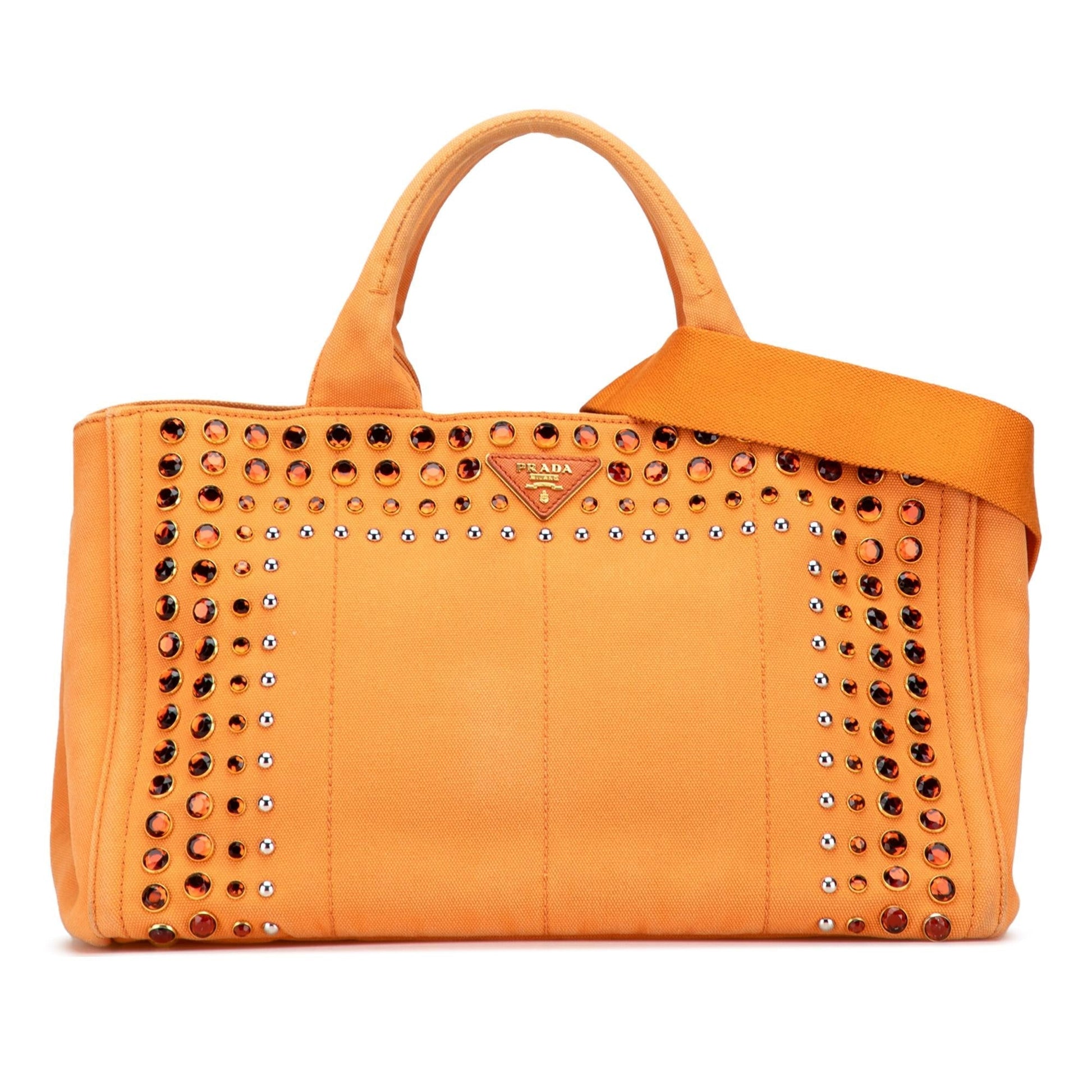 Prada Canapa Bijoux Satchel Canvas Satchel Bag