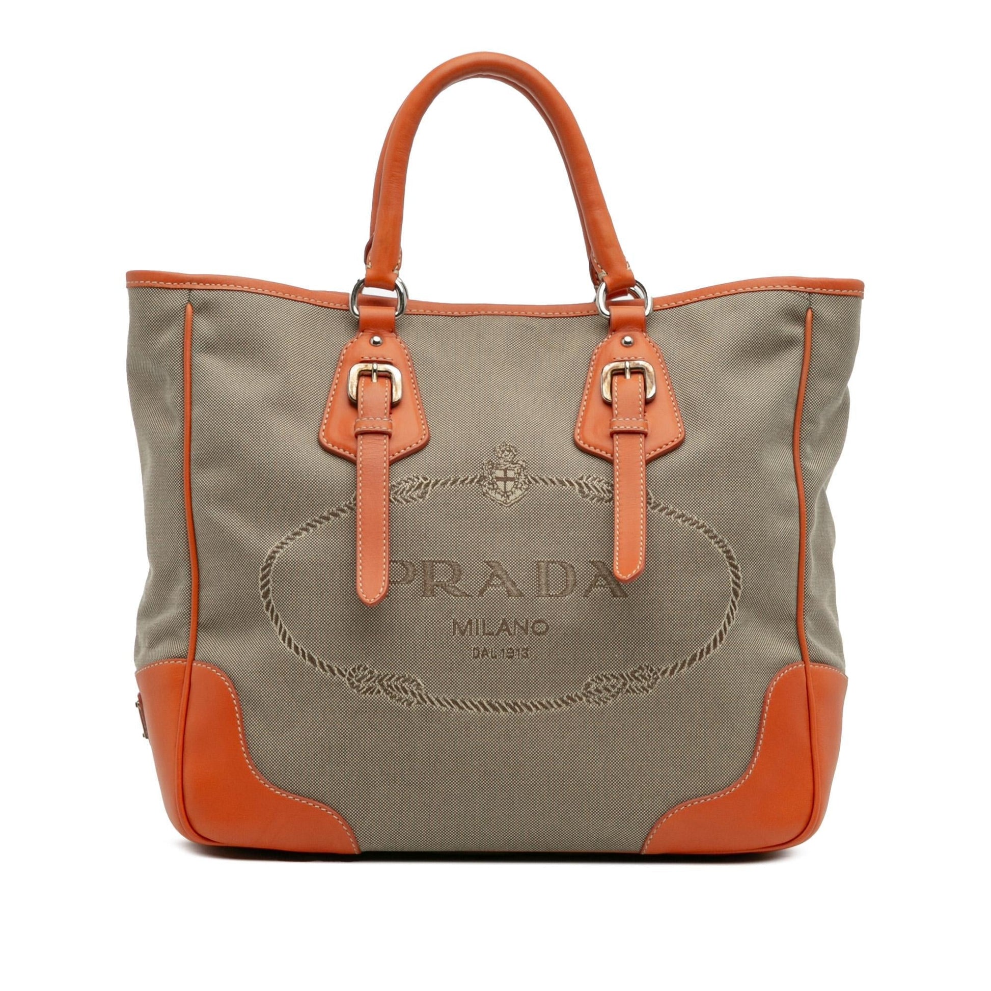 Prada Canapa Convertible Tote Canvas Logo Tote Bag