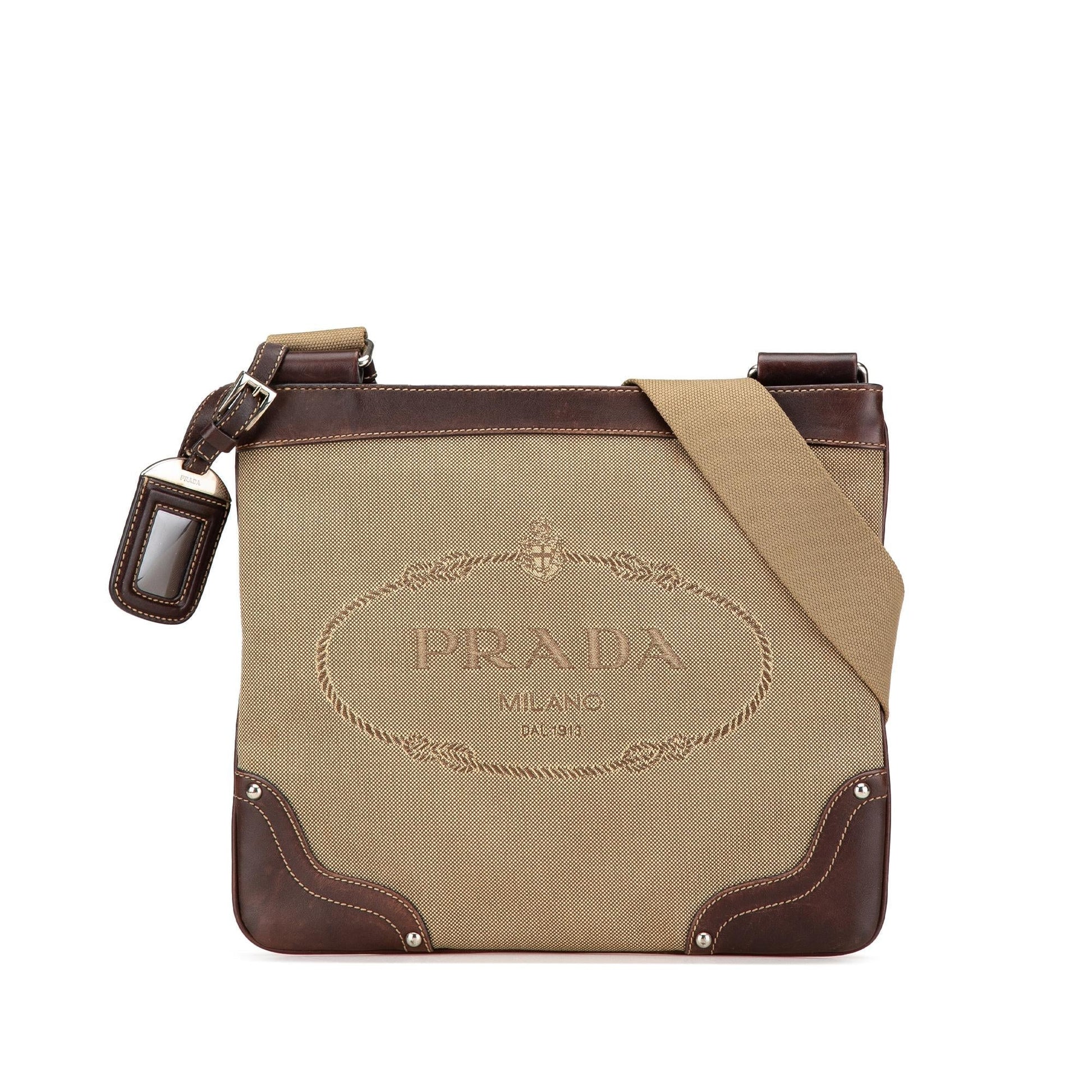 Prada Canapa Crossbody Canvas Logo Crossbody Bag Logo Crossbody 1