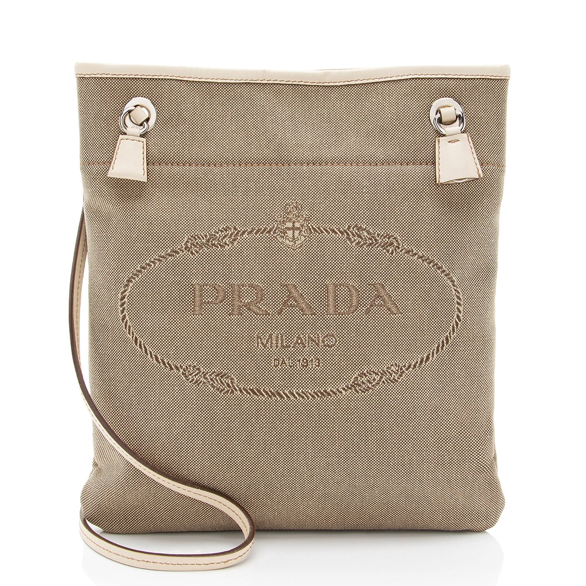 Prada Canapa Messenger Shf Oxqm2M Logo Shoulder Bag