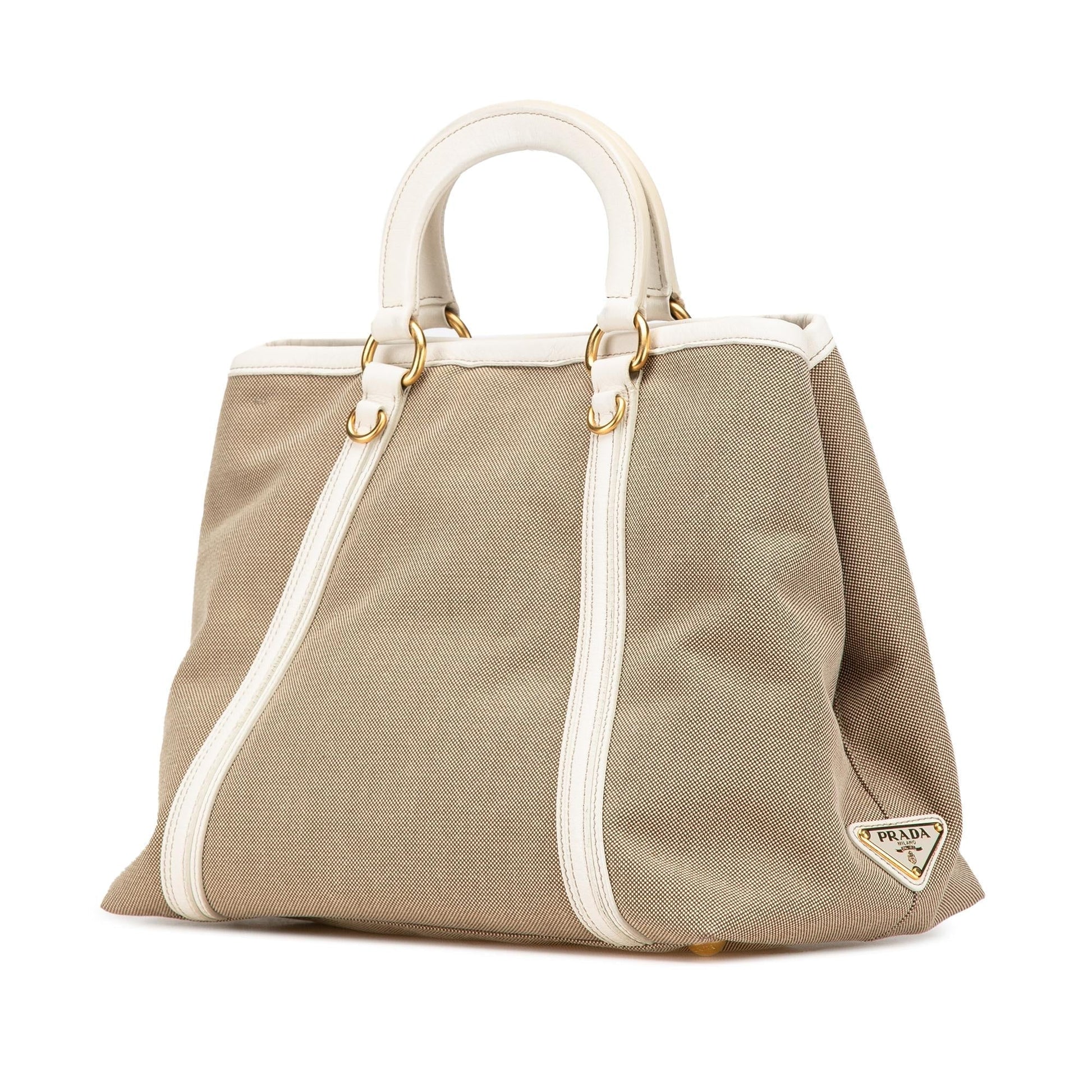 Prada Canapa Satchel Canvas Logo Satchel Bag