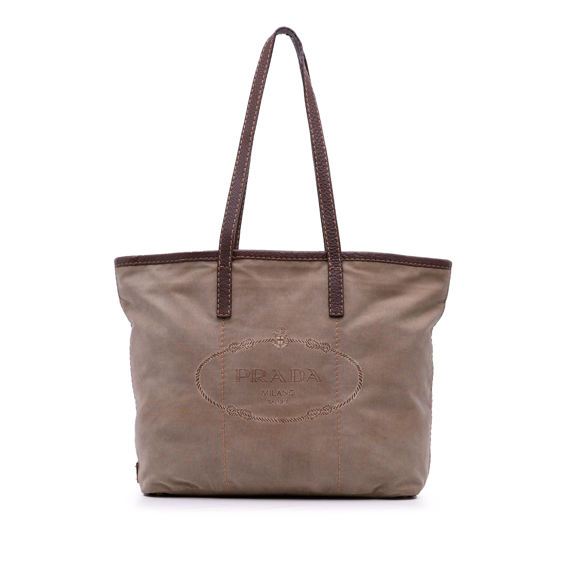 Prada Canapa Tote Canvas Logo Tote Bag