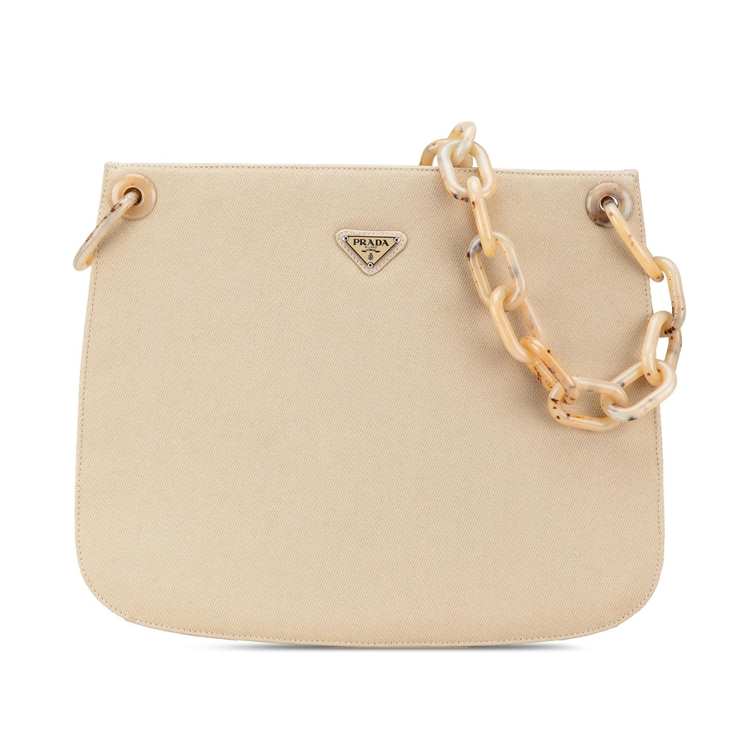 Prada Canapa Swing Shoulder Bag Canvas Chain