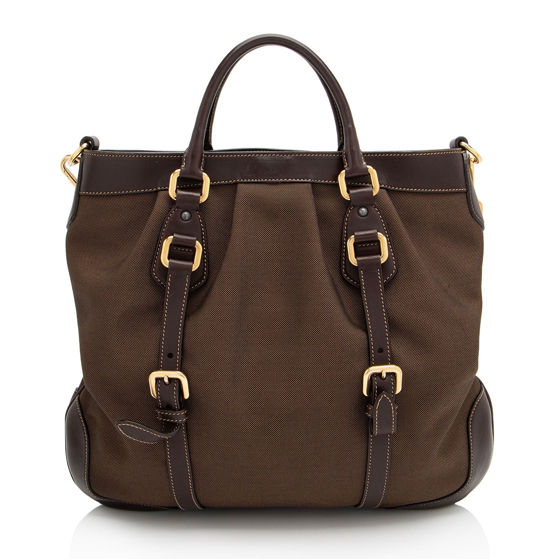 Prada Canapa Belted Tote Shf Zdmsqs Logo
