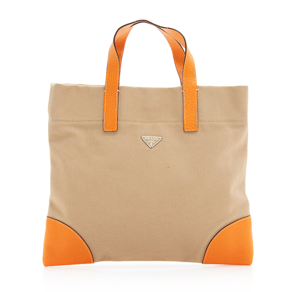 Prada Tote Shf Canvas Small Tote Bag