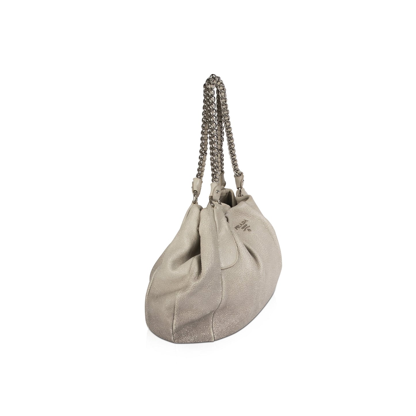 Prada Cervo Lux Hobo Handbag Chain Travel Bag