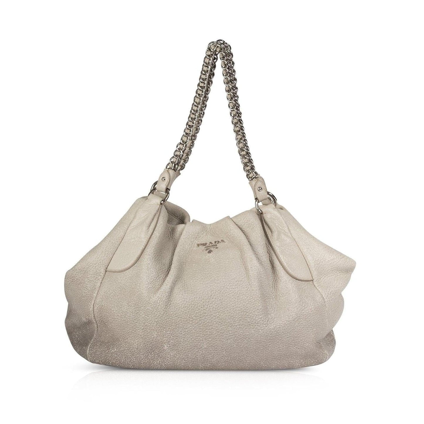 Prada Cervo Lux Hobo Handbag Chain Travel Bag