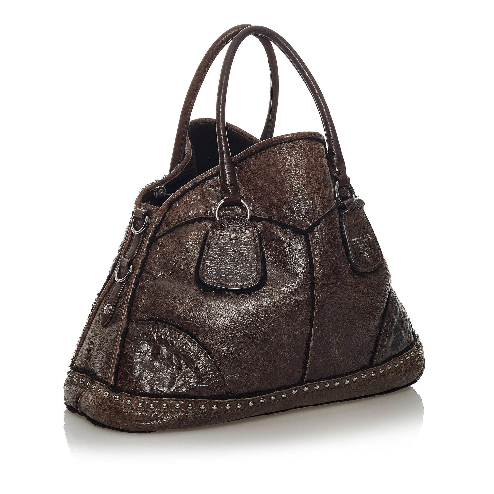 Prada Cervo Shine Tote Bag Shg