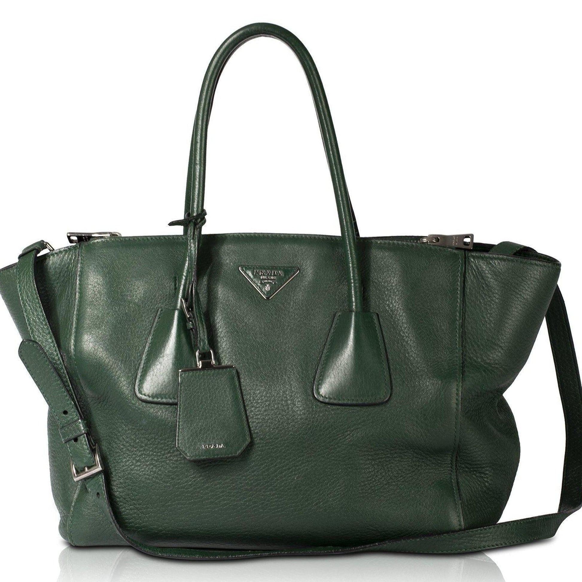 Prada Cervo Twin Pocket Tote Handbag Tote Bag