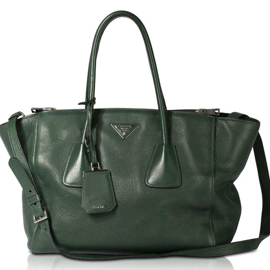 Prada Cervo Twin Pocket Tote Handbag Tote Bag
