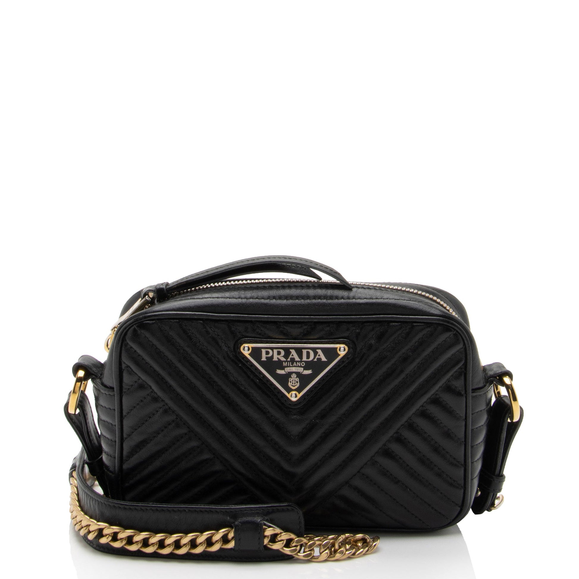 Prada Chevron Calfskin Diagramme Crossbody Bag Shf R2Ltur Small