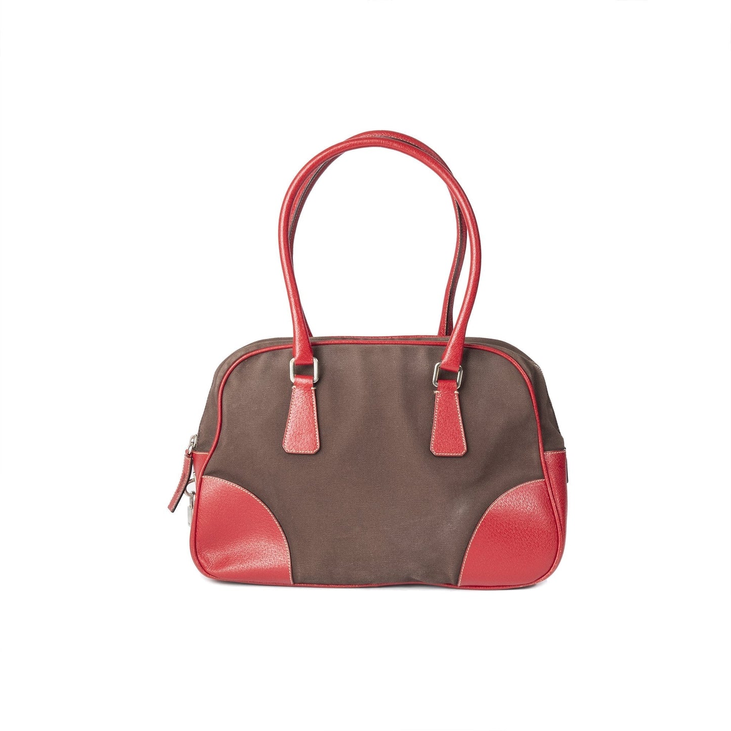 Prada Cinghiale Trimmed Canapa Bowler Bag Travel Bag