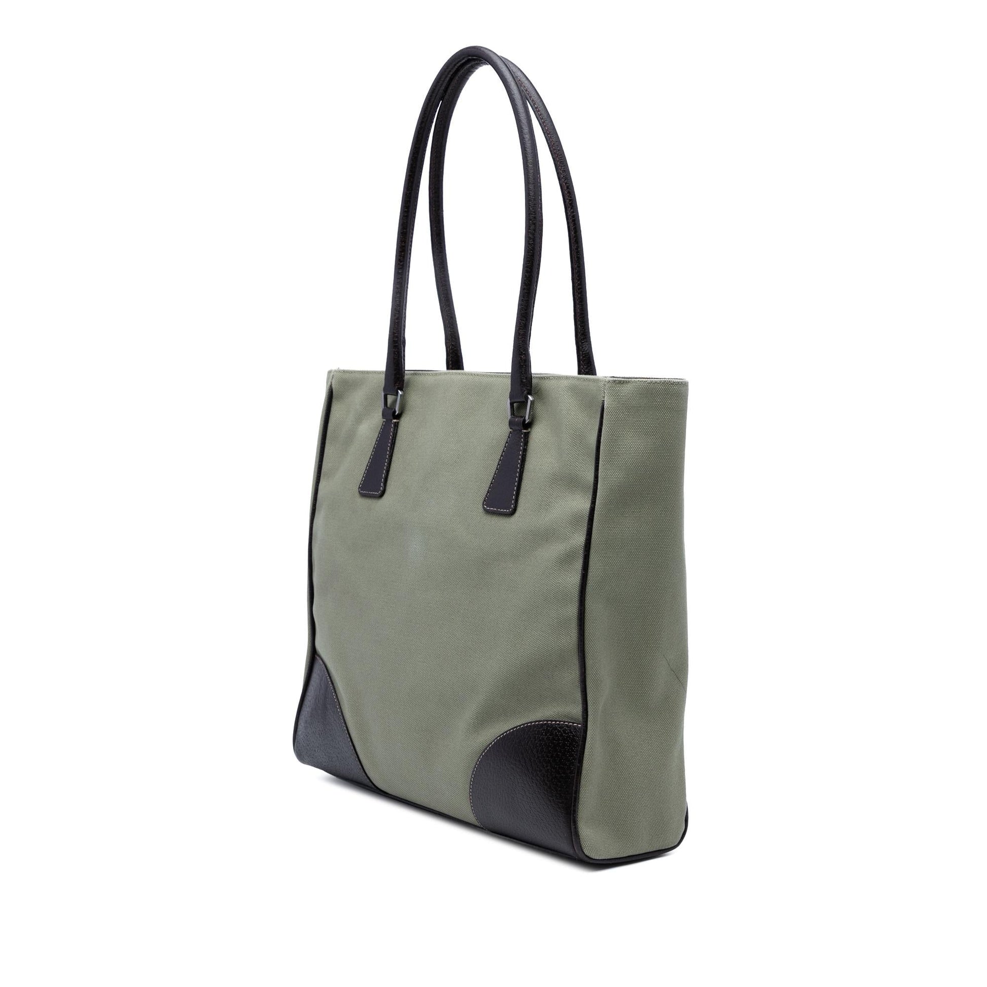 Prada Cinghiale Trimmed Canapa Tote Canvas Tote Bag