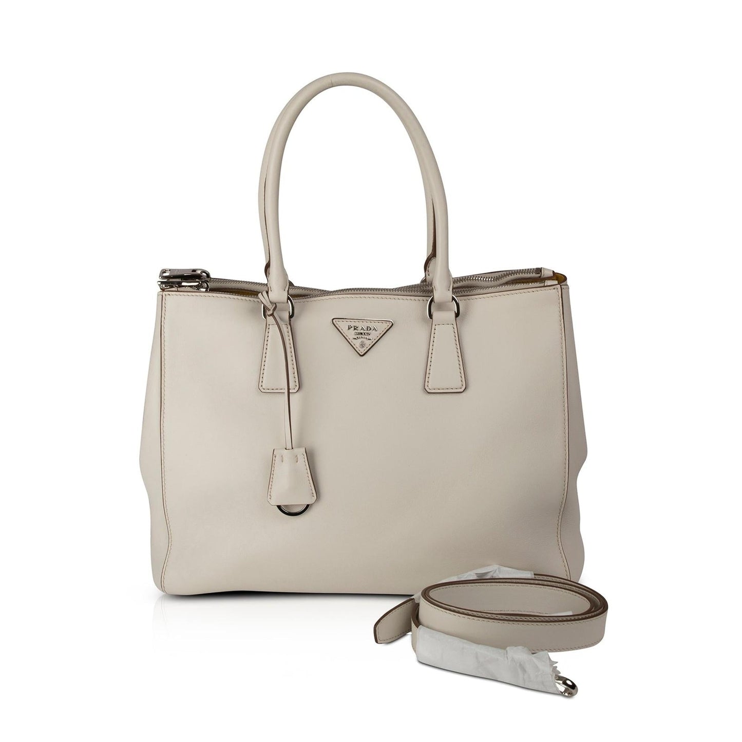 Prada City Calf Double Zip Galleria Tote Handbag Tote Bag