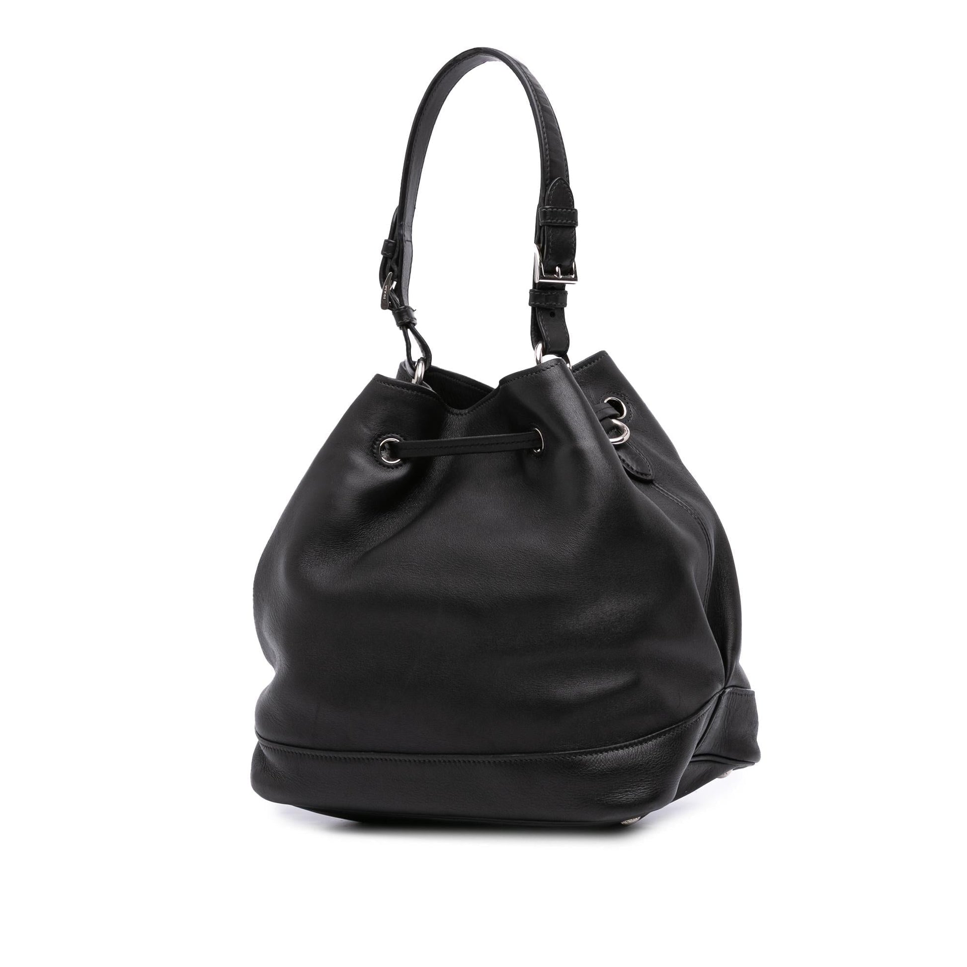 Prada City Calf Drawstring Bag Bucket Shoulder Bag