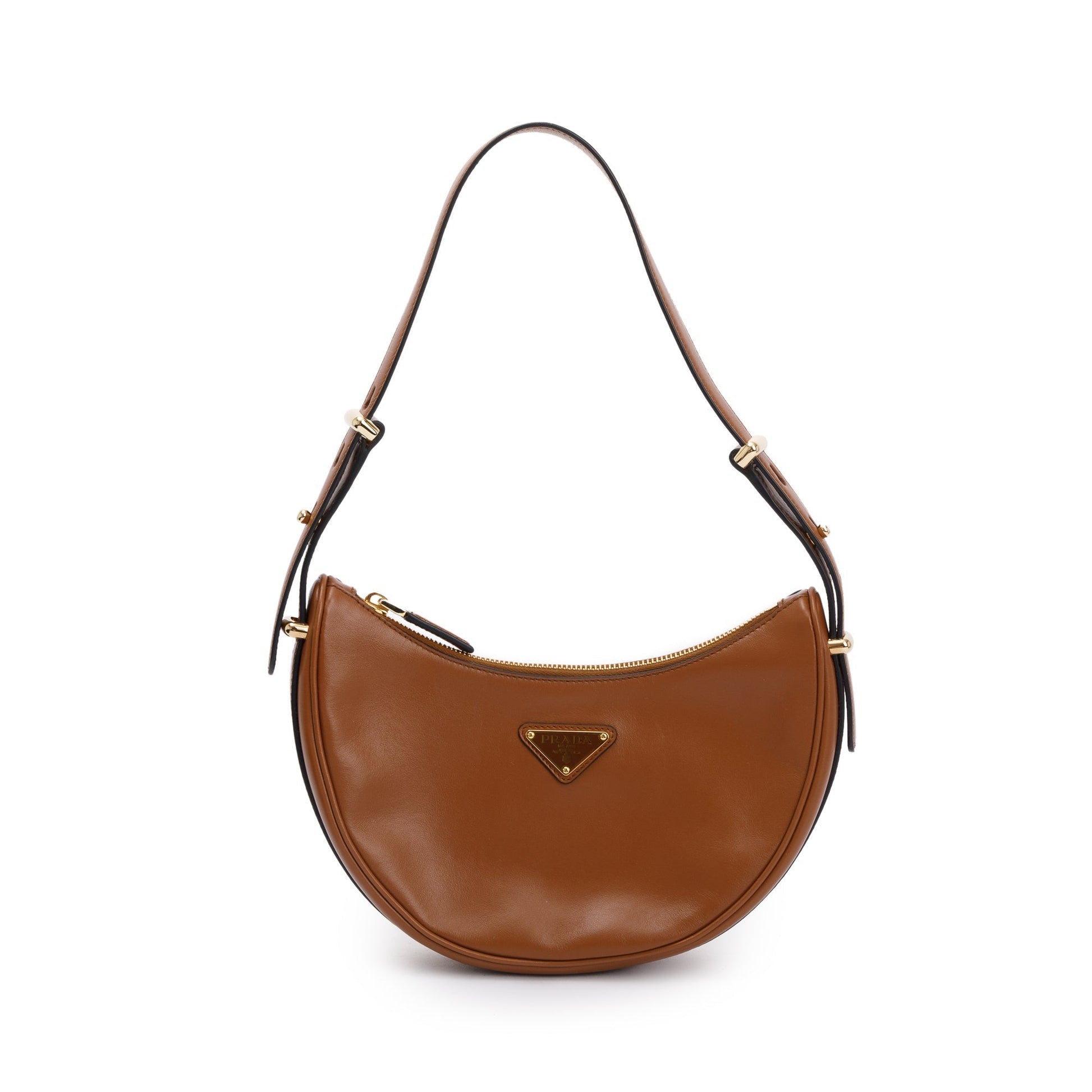 Prada Cognac Nappa Arque Shoulder Bag Leather