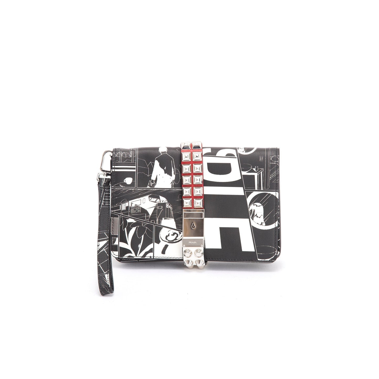 Prada Comic Elektra Wristlet Clutch Handbag Clutch Bag